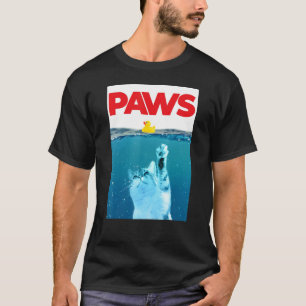 Camiseta Garras Gato Y Pato De Goma Amarillo Agua Azul Teal
