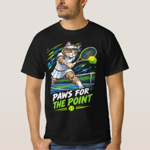 Camiseta Garras Por El Punto Gato Jugador De Tenis Divertid
