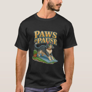Camiseta Garras y pausa, divertido gato de yoga estirándose