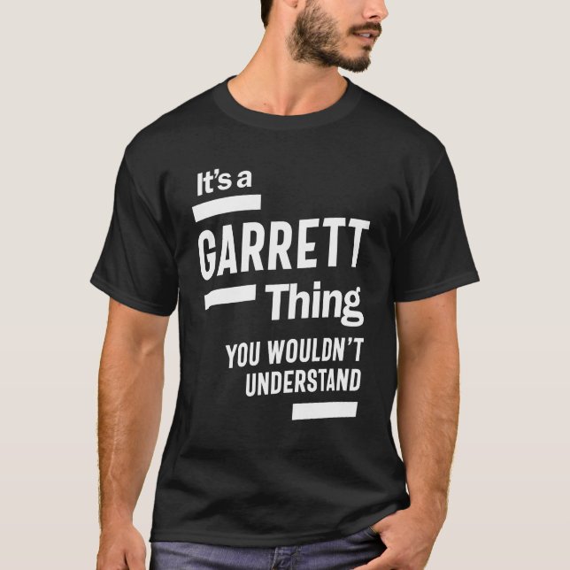 Camiseta Garrett Personalized Name Birthday Gift (Anverso)