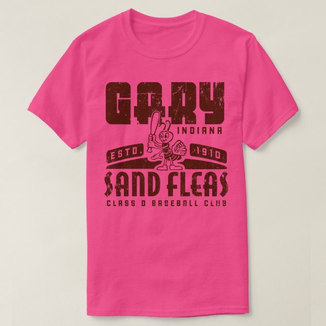 Camiseta Gary Indiana Sand Fleas Baseball (Diseño del anverso)