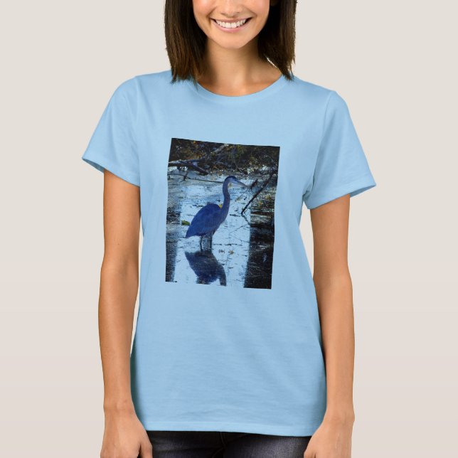 Camiseta garza de gran azul (Anverso)
