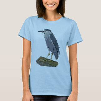 Camiseta garza de noche Negro-coronada