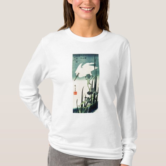 Camiseta Garza e iris blancos (Anverso)