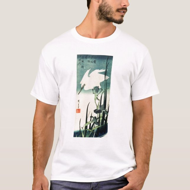 Camiseta Garza e iris blancos (Anverso)