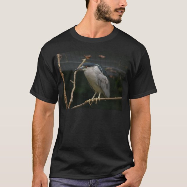 Camiseta Garza nocturna coronada de negro (Anverso)