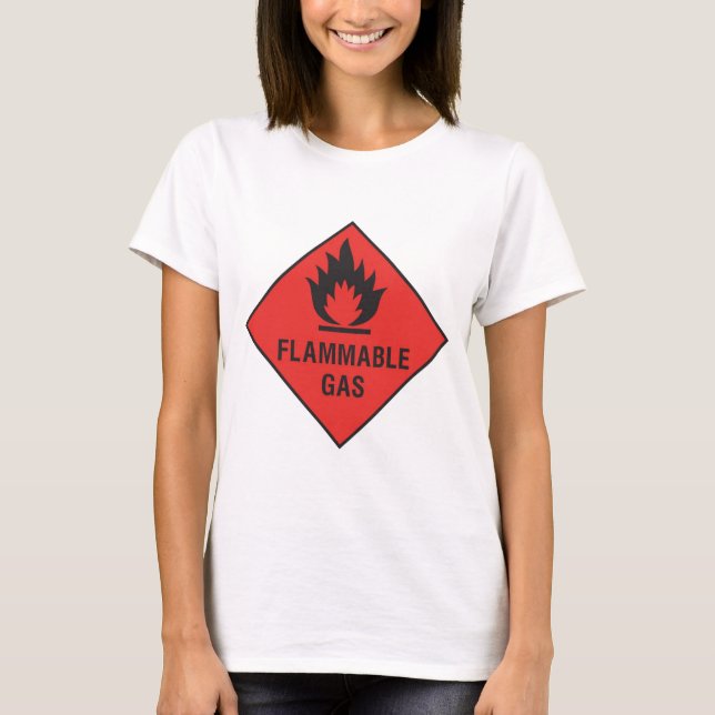 Camiseta Gas inflamable - dirija con cuidado (Anverso)