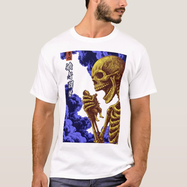 Camiseta Gashadokuro Yokai The Starving Giant Skeleton Myth (Anverso)