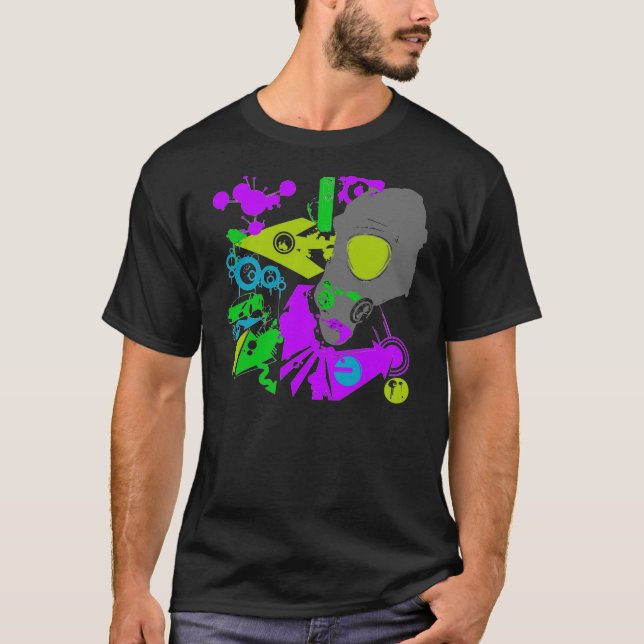 Camiseta Gasmask de neón (Anverso)