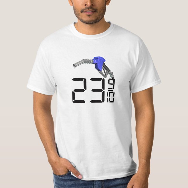 Camiseta Gasolina Nozzle con el gas de los años 70 (Anverso)
