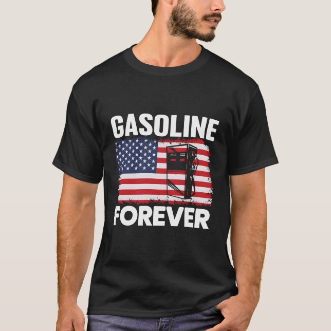 Camiseta Gasolina Para Siempre Carros De Gas Bandera Patrió (Anverso)