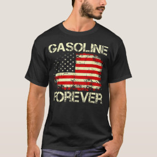 Camiseta Gasoline Forever Bandera Estadounidense Funny Gas