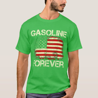Camiseta Gasoline Forever Funny Gas Cars Lover USA Flag gif