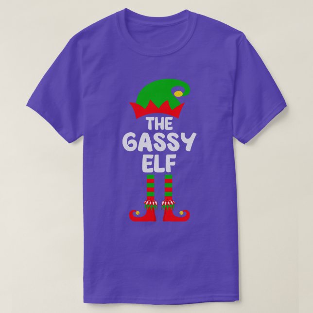 Camiseta Gassy Elf Navidades de grupo familiar coincidente  (Diseño del anverso)