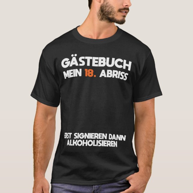 Camiseta  Gästebuch 18 Geburtstag Abriss (Anverso)