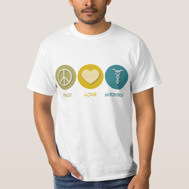 Camiseta Gastroenterología del amor de la paz (Anverso)