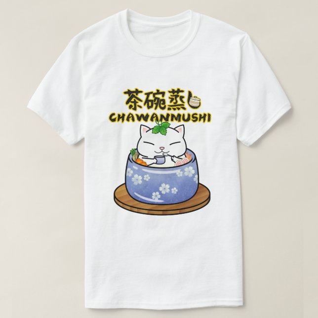 Camiseta Gastronomía japonesa Chawanmushi Cat (Diseño del anverso)