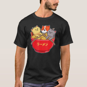 Camiseta Gastronomía japonesa de gatos Ramen fideos Soul Lo