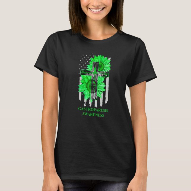 Camiseta Gastroparesis Awareness Green Ribbon Faith Hope Lo (Anverso)