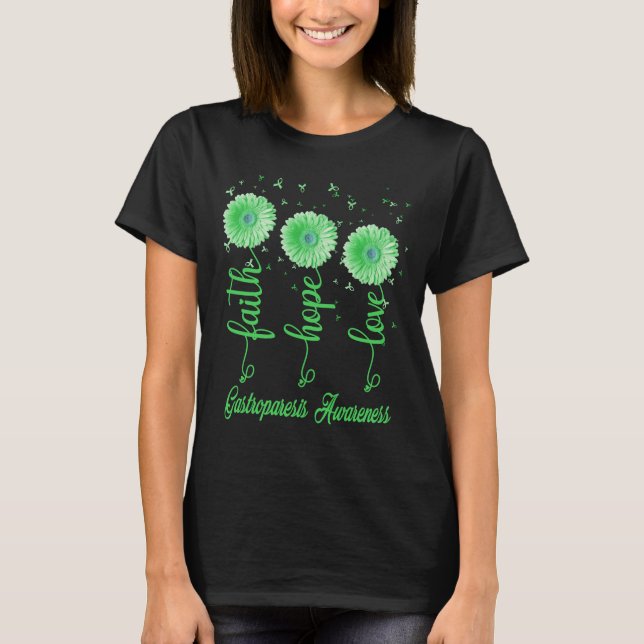 Camiseta gastroparesis fe esperanza amor margarita flor (Anverso)