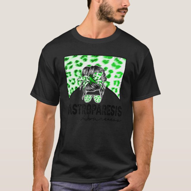 Camiseta Gastroparesis Piel de vaca occidental Messy Bun Ci (Anverso)