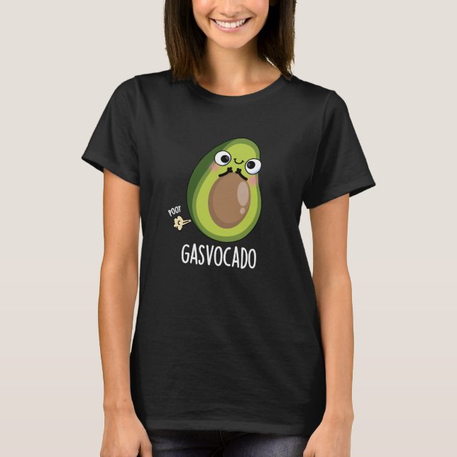 Camiseta Gasvocado Funny Farting Aguacate Pun Dark BG (Anverso)