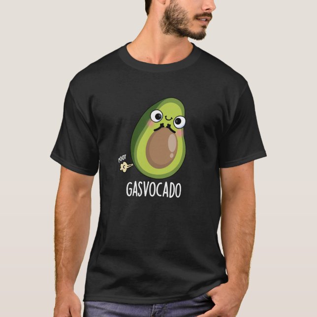 Camiseta Gasvocado Funny Farting Aguacate Pun Dark BG (Anverso)