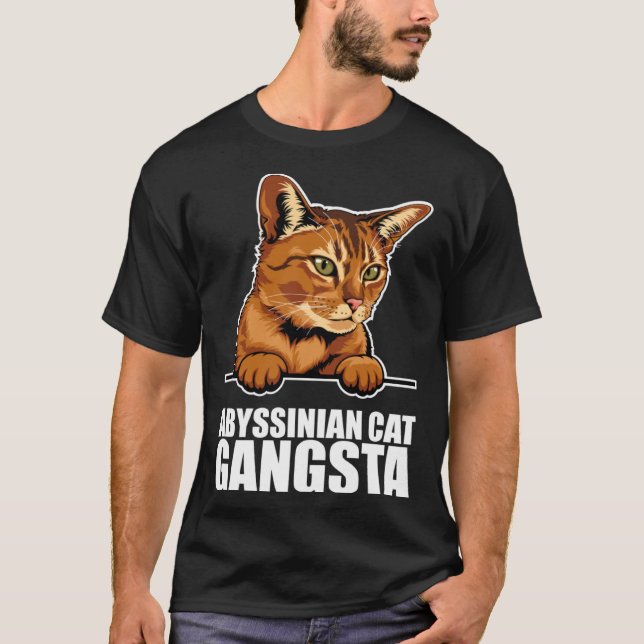 Camiseta gata abisinia gánster (Anverso)