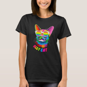 Camiseta Gata Aliada Orgullo Felino Mamá Gata Gay Papá Les