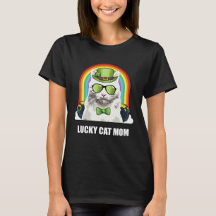 Camiseta Gata angora turca afortunada mamá día de San Patri