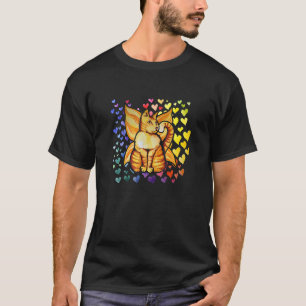 Camiseta Gata arcoíris hada amor corazones linda