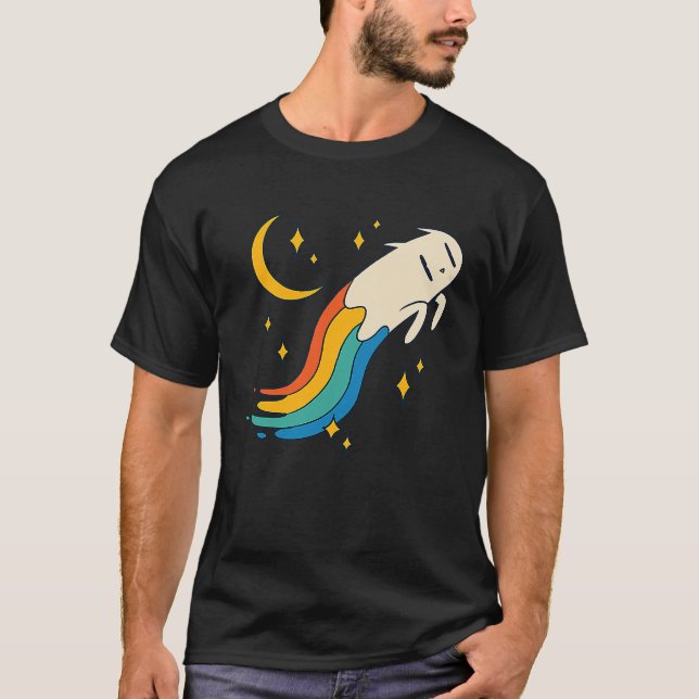 Camiseta Gata Arcoíris Voladora Gata Meme Emo Soft Grunge E (Anverso)