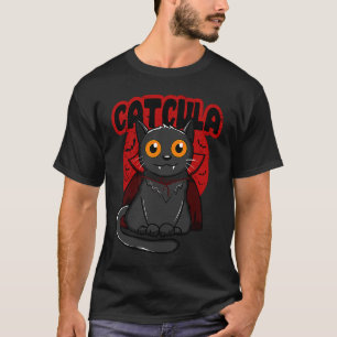Camiseta Gata Catcula Halloween Kitty Drácula Gato Vampiro