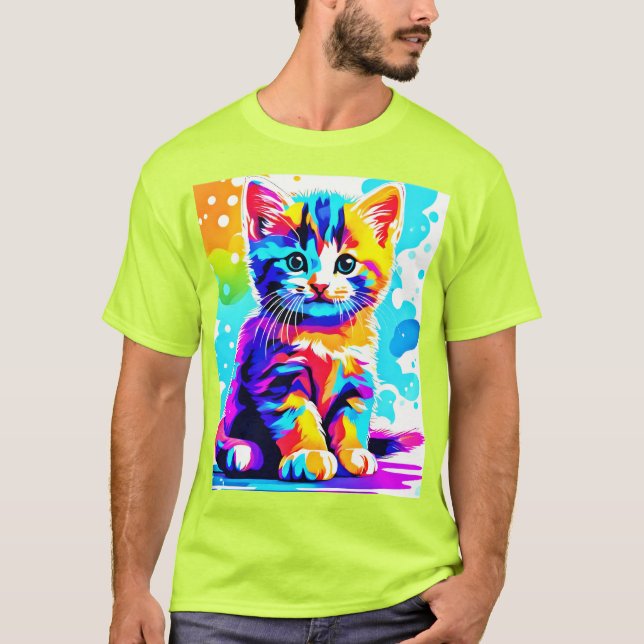 Camiseta Gata Colorida Splash (Anverso)