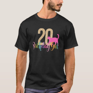 Camiseta Gata Cumpleaños 20 Fiesta de Gata Arcoíris Gata Ve