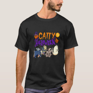 Camiseta Gata de Halloween Gatito Ropa de gato fantasma de