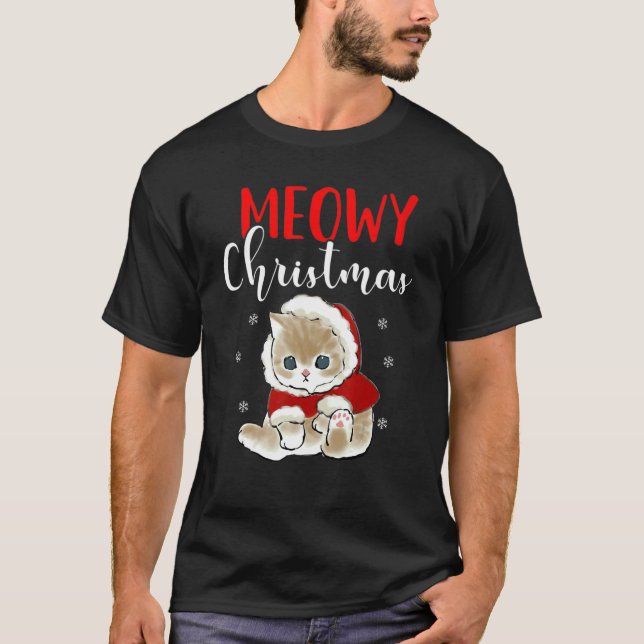 Camiseta Gata de mujer Feliz Navidad Catmas (Anverso)