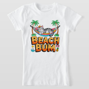 Camiseta Gata de verano Beach Bum para niñas - Gato tropica