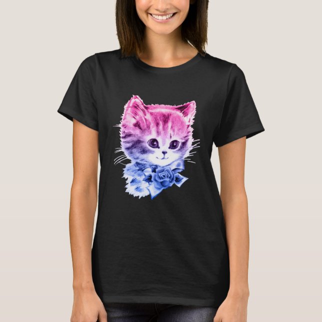 Camiseta Gata del Orgullo Bisexual (Anverso)