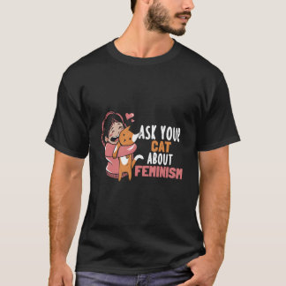 Camiseta Gata Feminista de Igualdad de Derechos