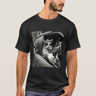 Camiseta Gata Gángster Vintage Divertida Meme Gato Papá Muj