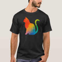 Camiseta Gata Geométrica - Oscura