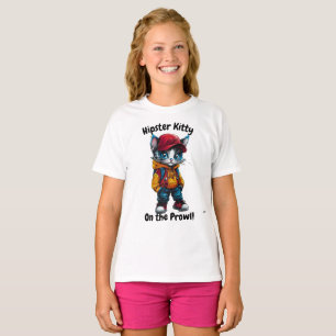 Camiseta ¡Gata Hipster en Acción! Estilo Urbano de Gato Gen