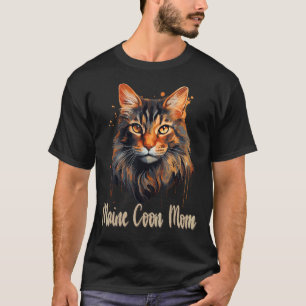 Camiseta Gata Maine Coon Mamá Mascotas Familia