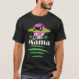 Camiseta Gata Mamá Estilo Vintage Noche de Neptuno gatos Bl
