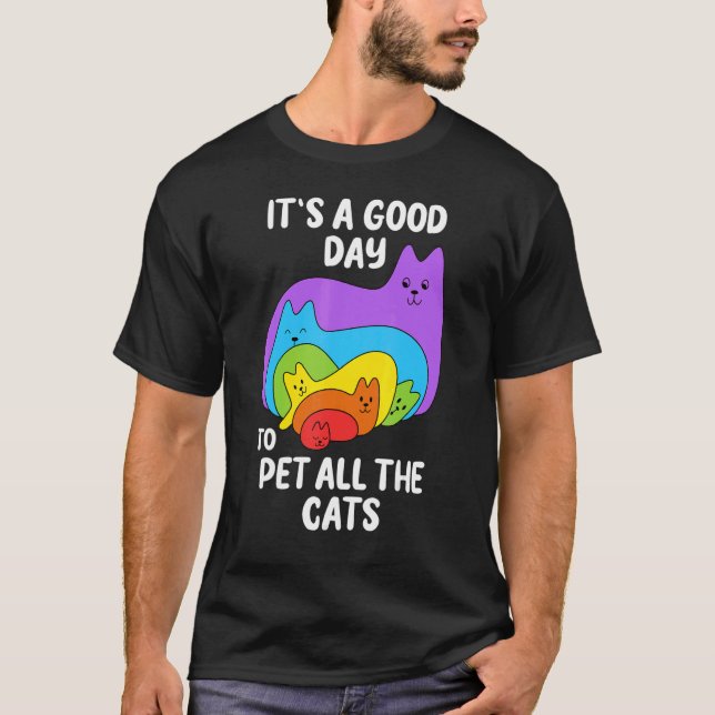 Camiseta Gata Mamá Gatito Arcoíris (Anverso)