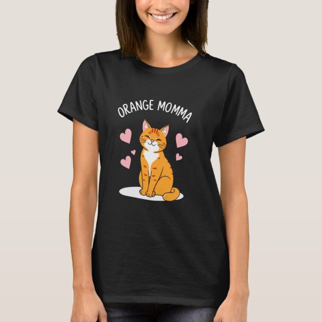 Camiseta Gata Mamá Naranja (Anverso)
