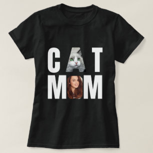 Camiseta Gata mamá personalizada, foto de gato