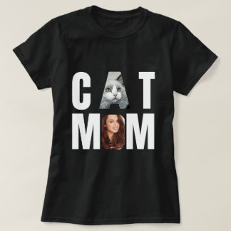 Camiseta Gata mamá personalizada, foto de gato