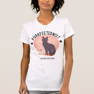 Camiseta Gata perfeccionista Mamá Amante del Café Cita Dive